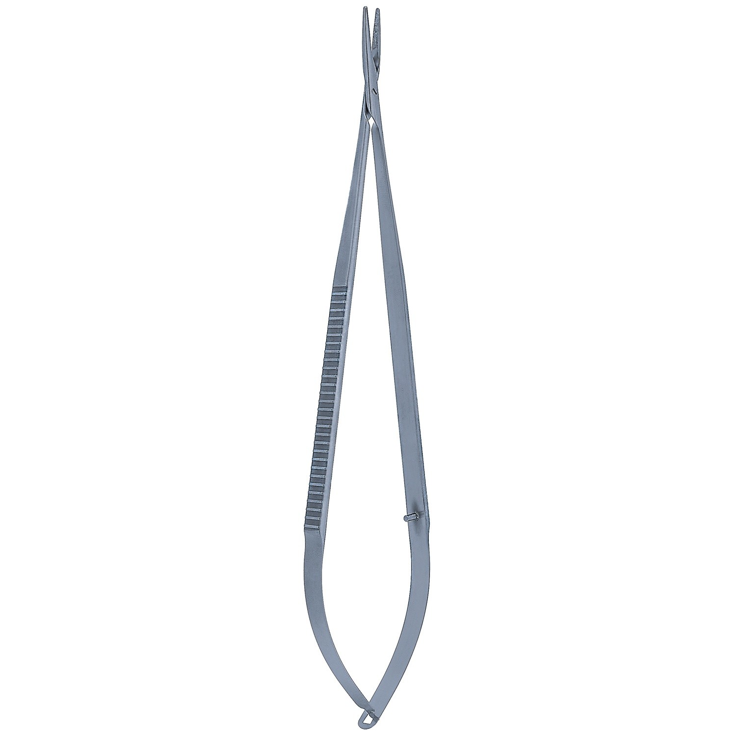 Titanium Jacobson Micro Needle Holder, Flat Handle, Jaw Surfaces Impregnated W/ Fine Tungsten Carbide Dust (Use W/ 7-0 & Smaller Sutures), Curved W/ Lock, 7 1/4" (18.5 Cm)